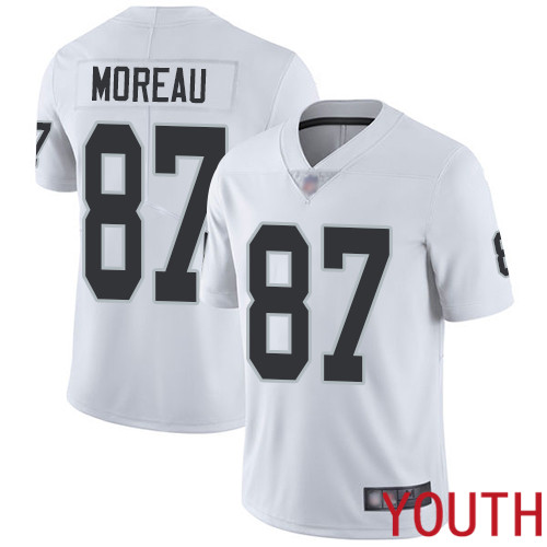 Oakland Raiders Limited White Youth Foster Moreau Road Jersey NFL Football 87 Vapor Untouchable Jersey